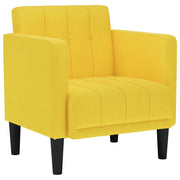 Divano Poltrona | Sedia con Braccioli Giallo Chiaro 53 cm in Tessuto