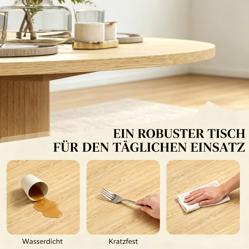 Tavolo da pranzo rotondo Ø120 cm effetto legno naturale