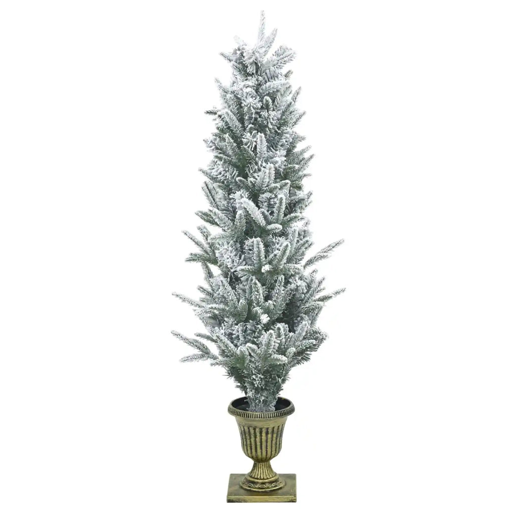 Mini albero di Natale innevato 120 cm PVC e PE Verde e Bianco 42056949