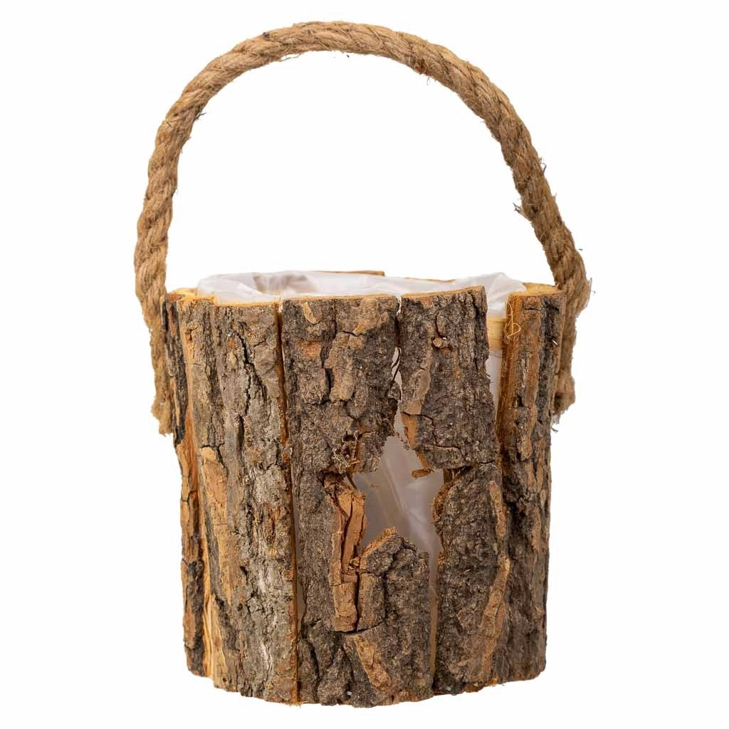 Cesto in legno marrone d13x13h