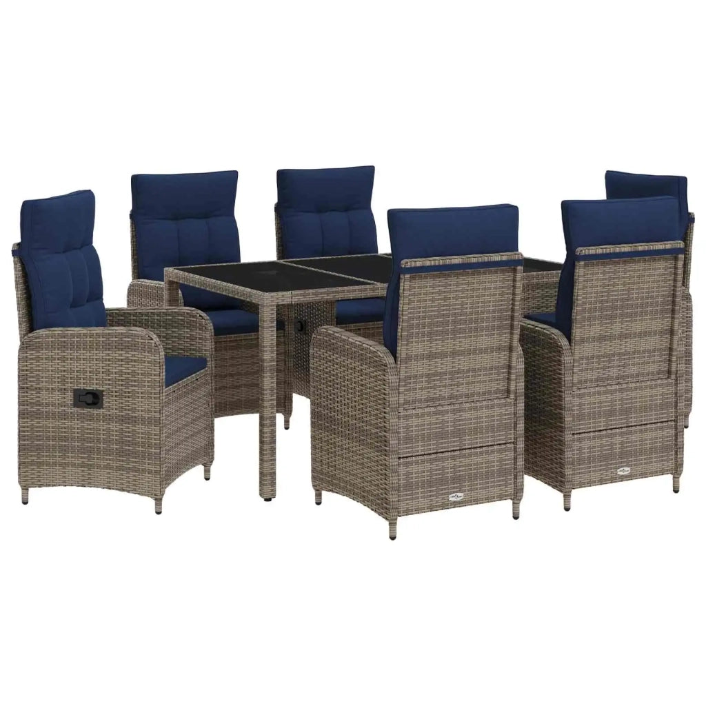 Set da pranzo per esterni 7 pz polyrattan 3422325
