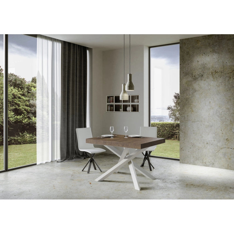 Tavolo allungabile 130/234x90 cm Volantis telaio Bianche - Noce
