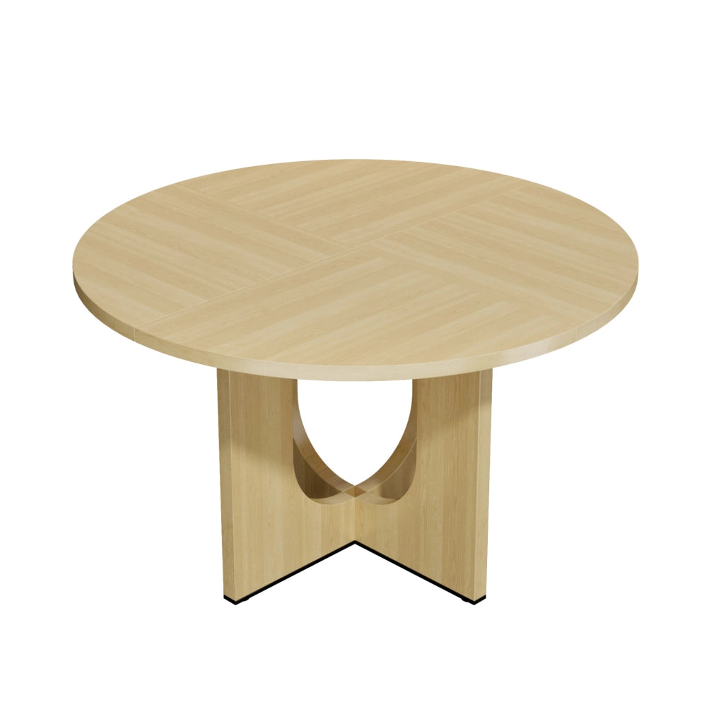 Tavolo da pranzo rotondo ULEVR ?120 cm per 4-6 persone, in MDF colore rovere, stile scandinavo