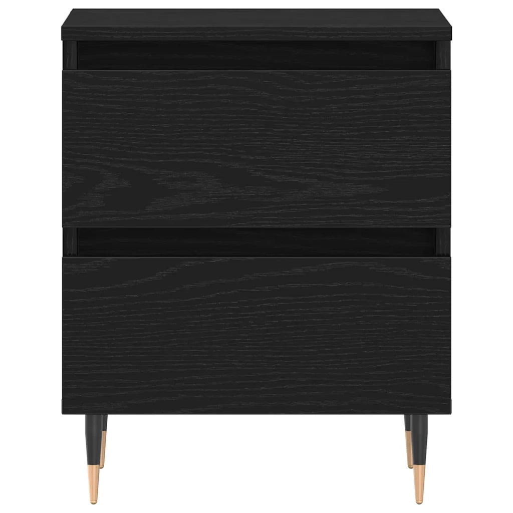 Set di 2 Comodini | Armadio da Notte | Mobiletto da notte con cassetto Rovere Nero 40 x 35 x 50 cm
