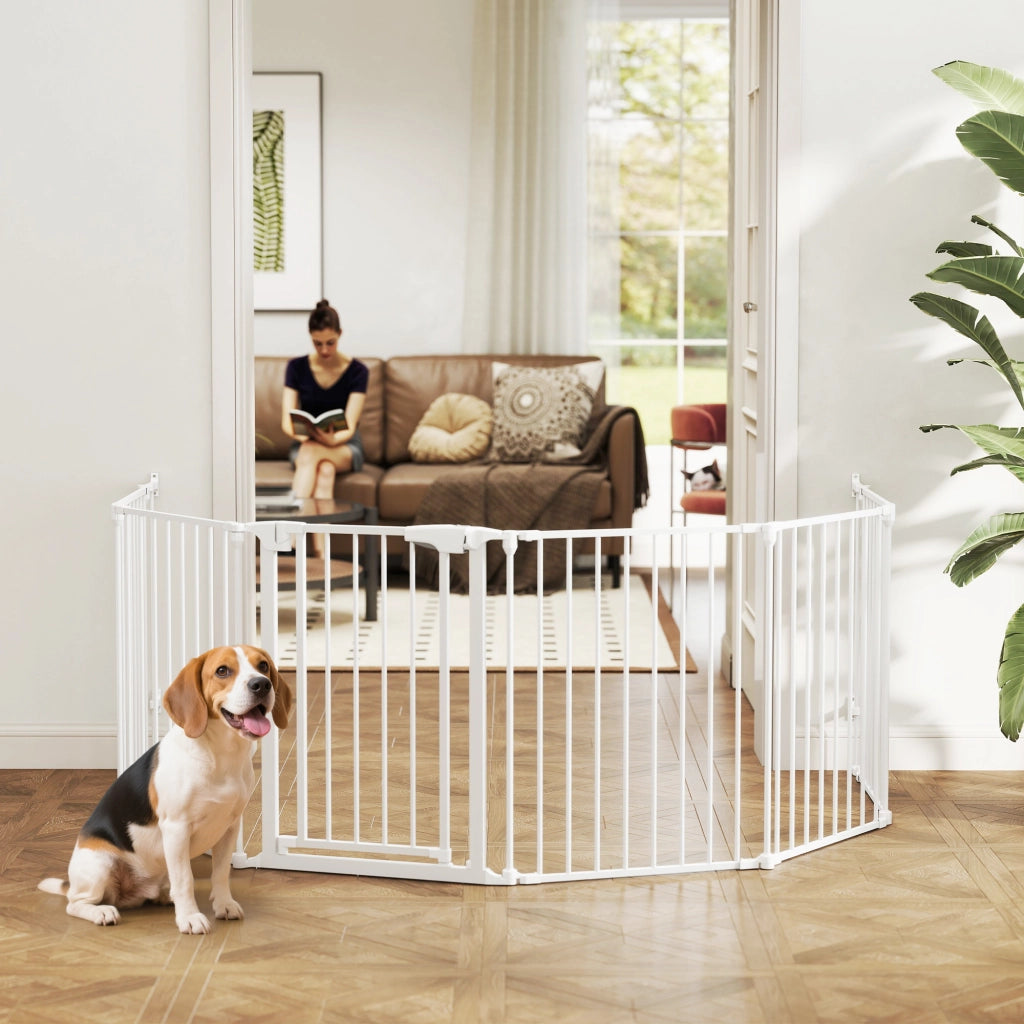 Cancello per Cani Pieghevole 6 Pannelli ¨C Minimal ¨C Bianco