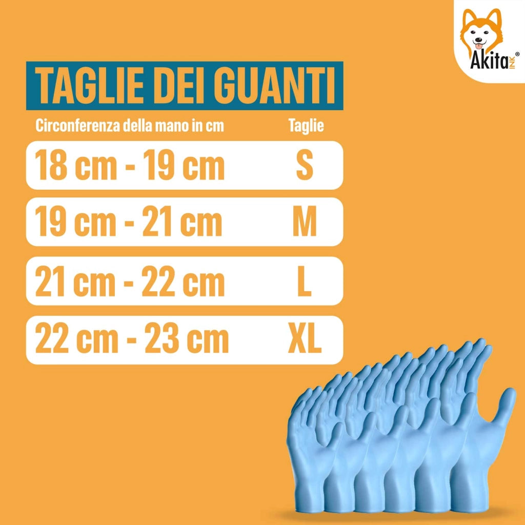 Guanti Nitrile Blu M Senza Polvere Akitaink 500 pezzi
