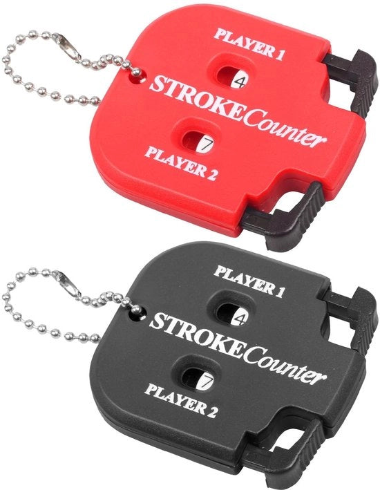 Puntenteller da Golf 2 pezzi - Teller portatile - Teller manuale - Puntenteller quadrato - Puntenteller in ABS resistente - Dimensioni 4,9 x 5,5 cm - Teller di punteggio per golf