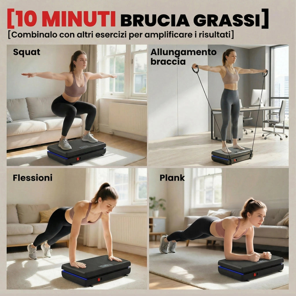 Pedana Vibrante con 120 Livelli di Velocit¨¤ e 5 Programmi
