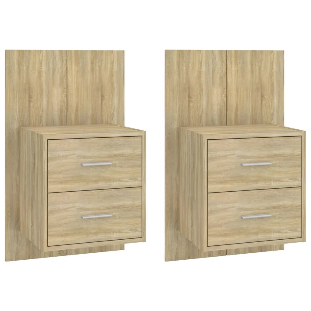 Comodini a Muro 2 pz Rovere Sonoma 810996