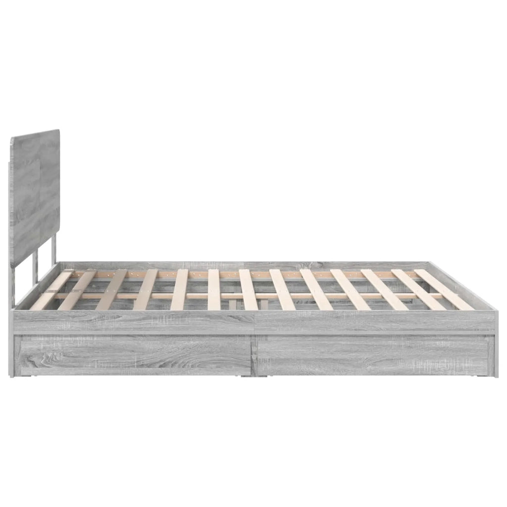 Letto con Contenitore con testiera Grigio Sonoma 180 x 200 cm 3412663