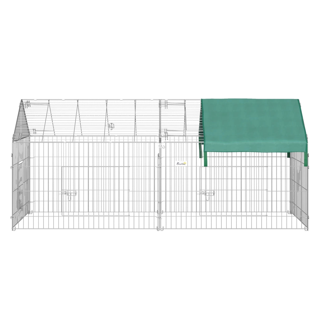 Recinto Recinzione per Animali Domestici 220x103x103 cm con Copertura in Acciaio