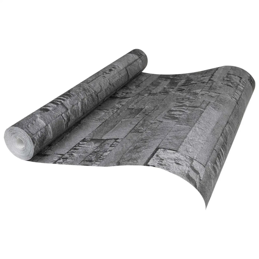 Carta da Parati 3D Pietra Nero 10 x 0,53 m Tessuto Non Tessuto CFW3785441