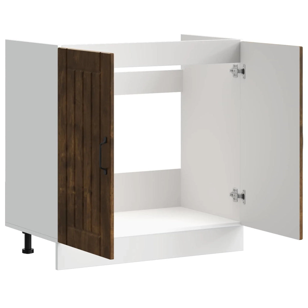 Mobile Base Lavello Lucca Rovere Fumo in Legno Multistrato 853692