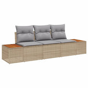 Set Divano da Giardino 3 pz | Set Salotto da Giardino beige e grigio chiaro Poly Rattan