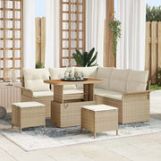 Set Divano da Giardino con cuscino 8 pcs Beige e Crema