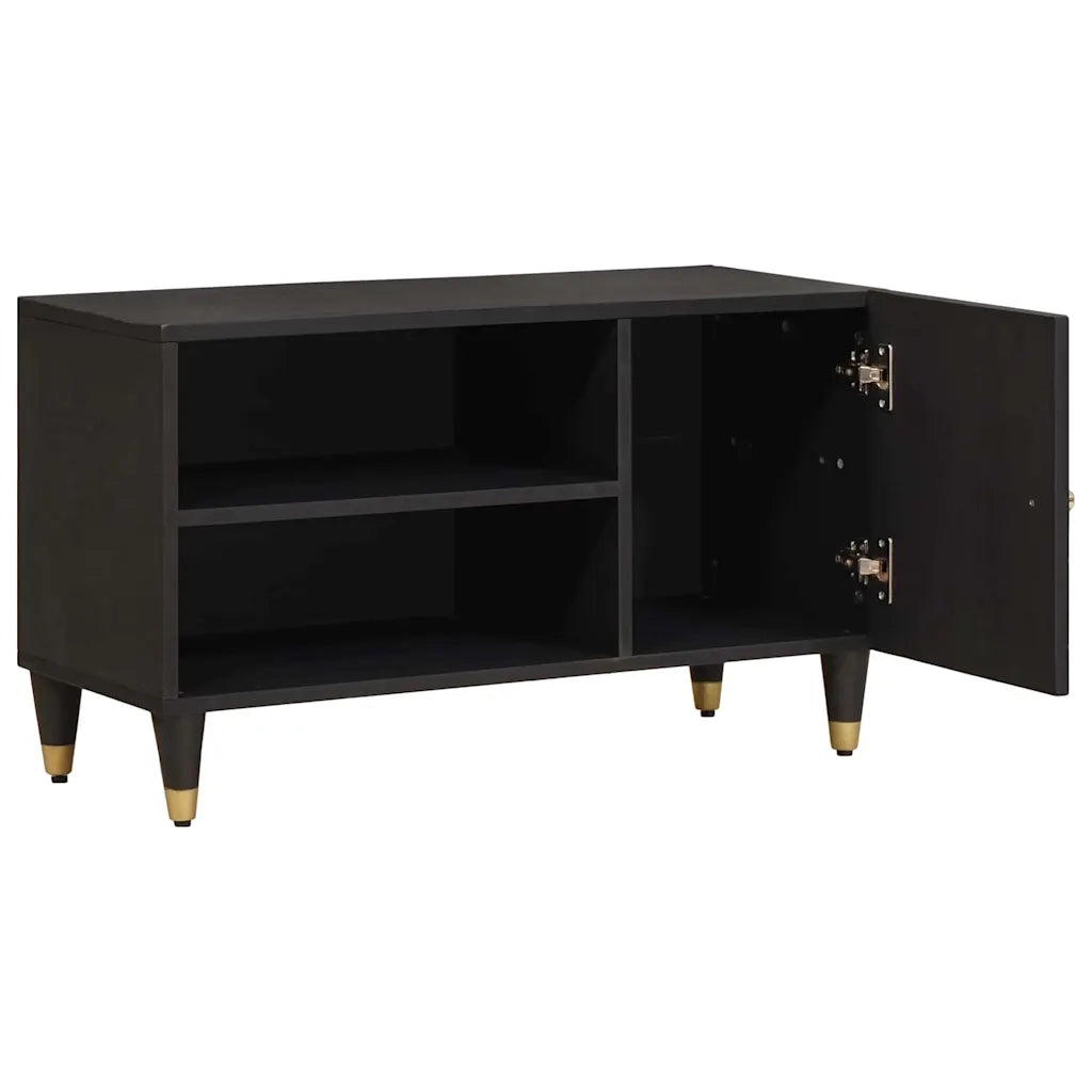 Mobile TV-Credenza per TV-Console TV Nero 80 x 33 x 46 cm Legno di mango massello 363507
