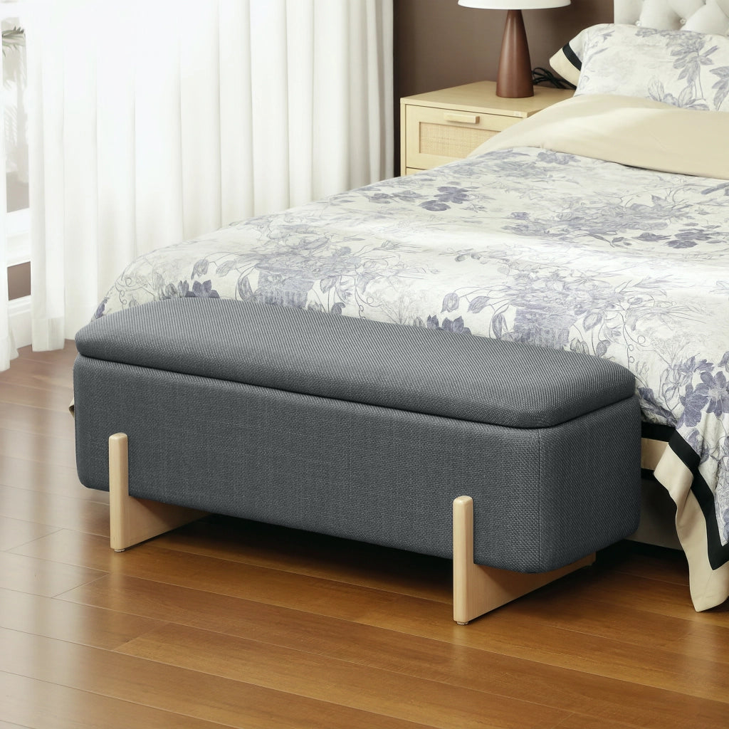 Sgabello con contenitore ¨C Minimal ¨C 111x44x44,5 cm, tessuto, grigio scuro