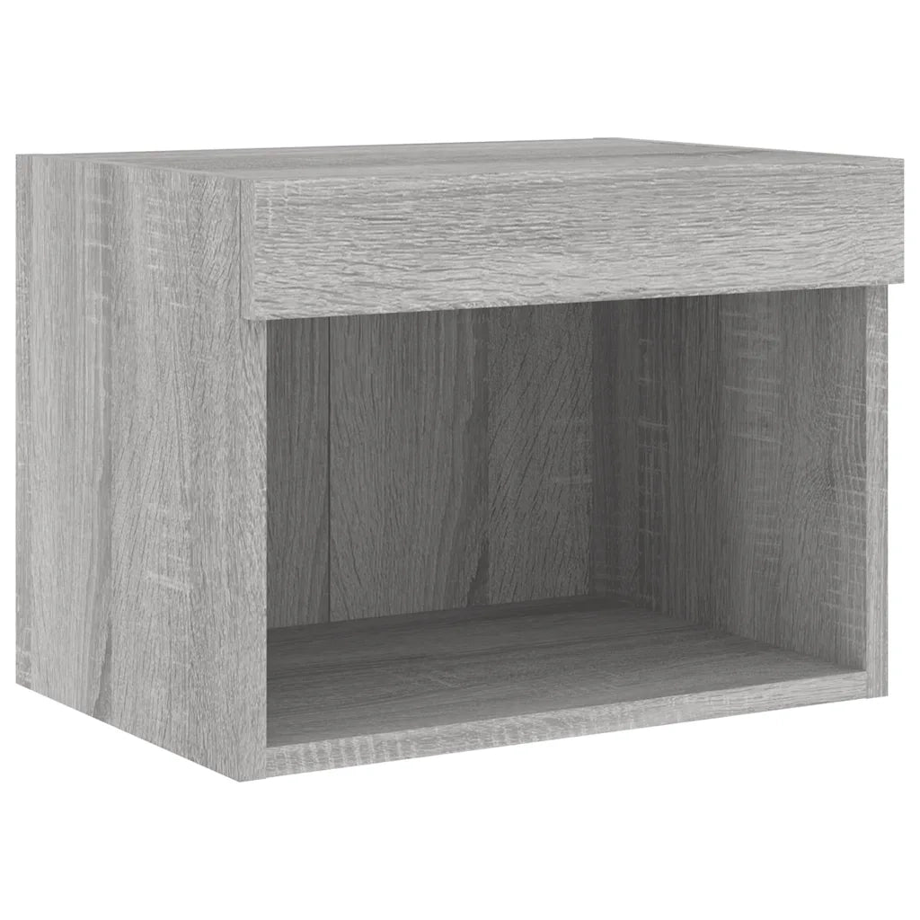 Mobili TV a Muro 4 pz-Credenza per TV con Luci LED Grigio Sonoma 529161
