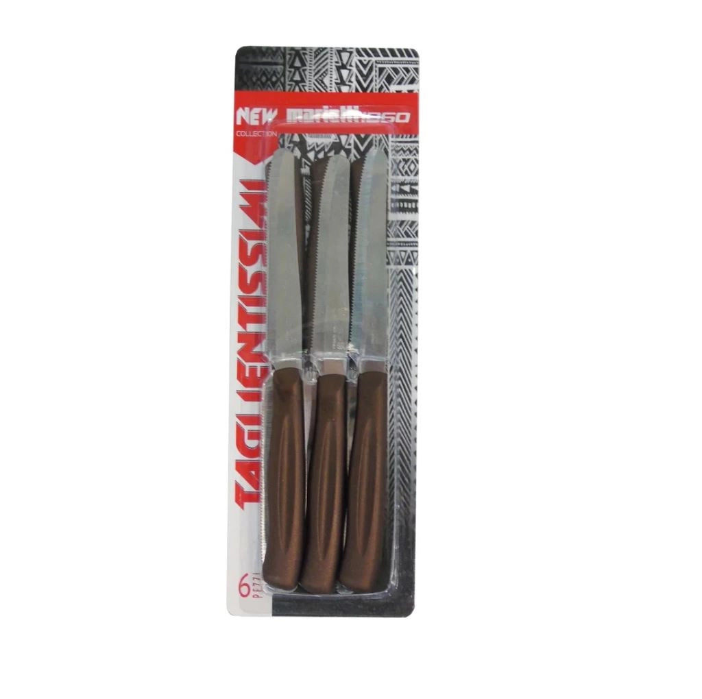 Set 6 Pezzi Coltelli da Tavola I Taglientissimi Marrone Marietti