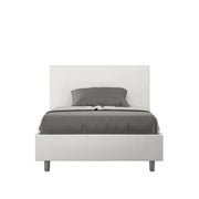 Letto 1 Piazza e Mezzo 120x190 cm con Rete e Contenitore Adele Bianco