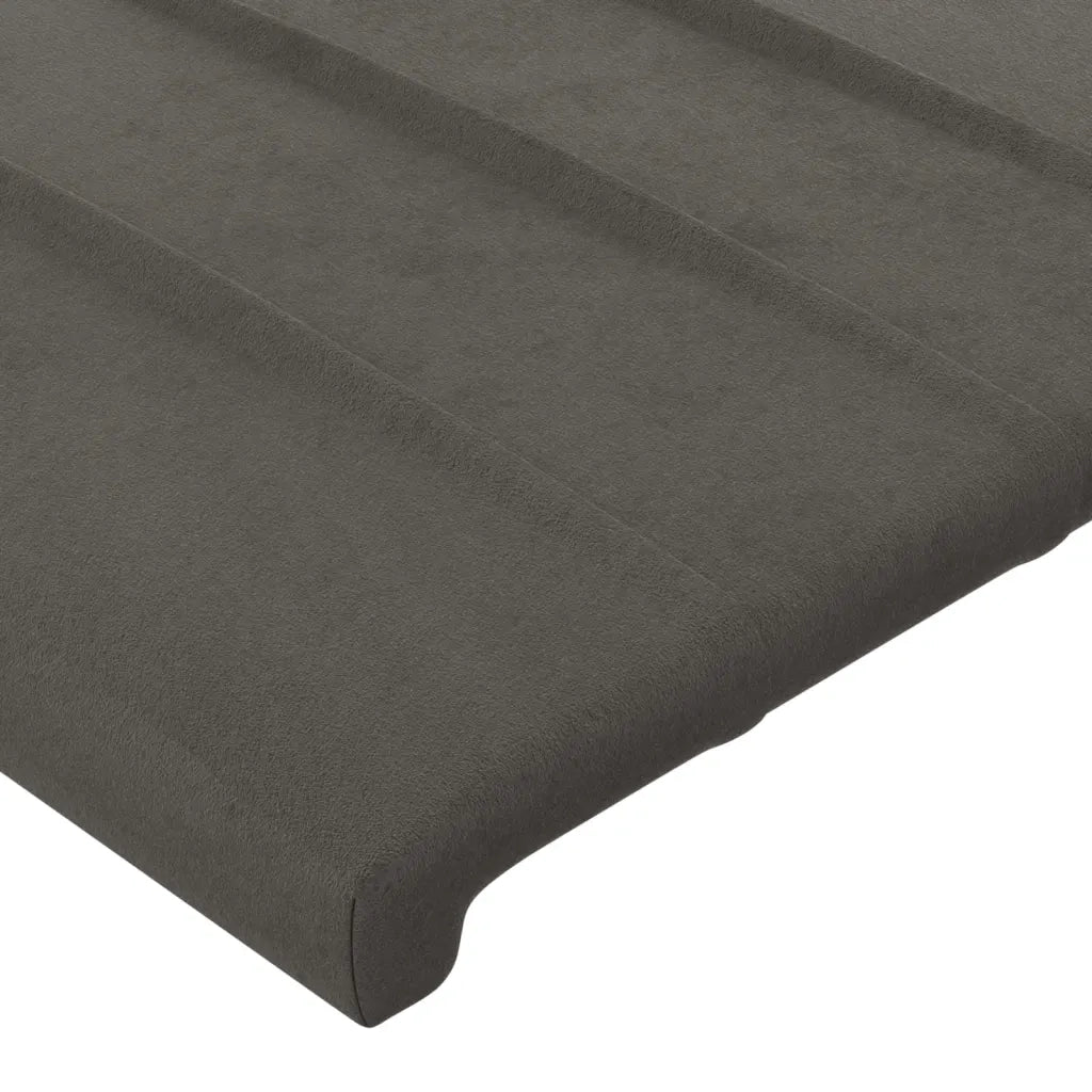 Testiera ad Orecchio-Testata con Orecchie Grigio Scuro 93x16x118/128 cm in Velluto 664150