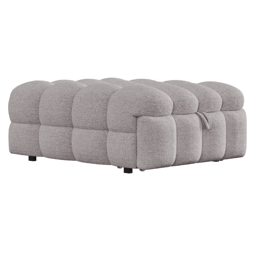 letto imbottito teddy grigio 76 x 183 cm