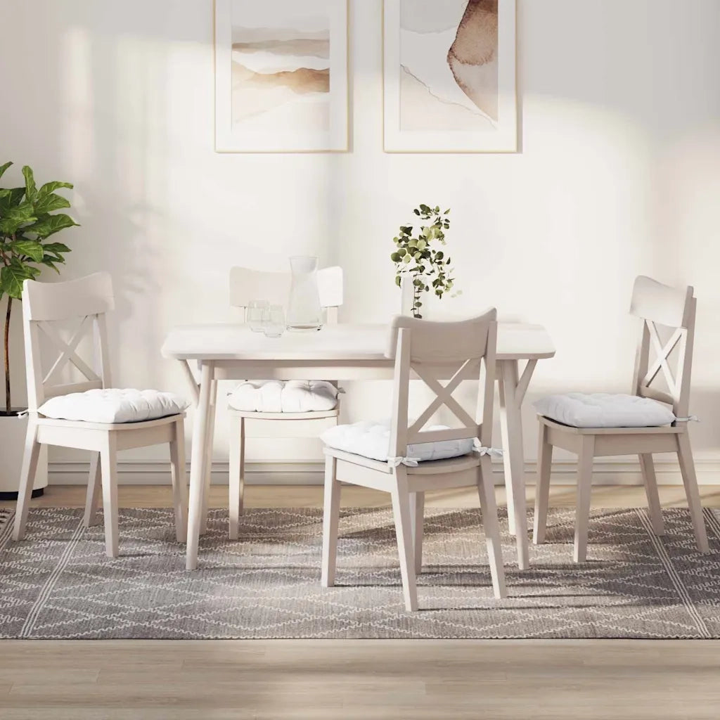 Cuscini per Seduta 4 pcs Bianco 40 x 40 x 6 cm Tessuto 42015157