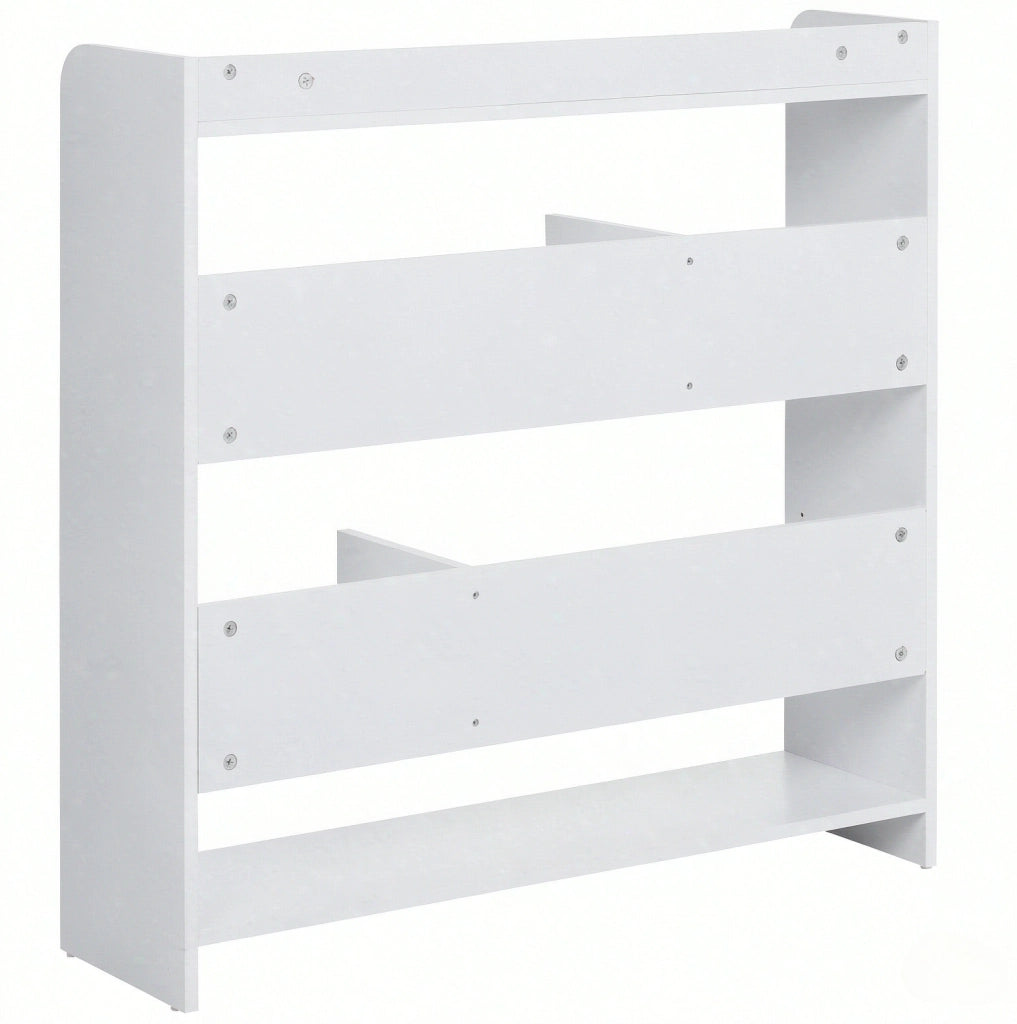 Libreria bianca in truciolare E1, 90x24x91 cm, con 4 ripiani regolabili