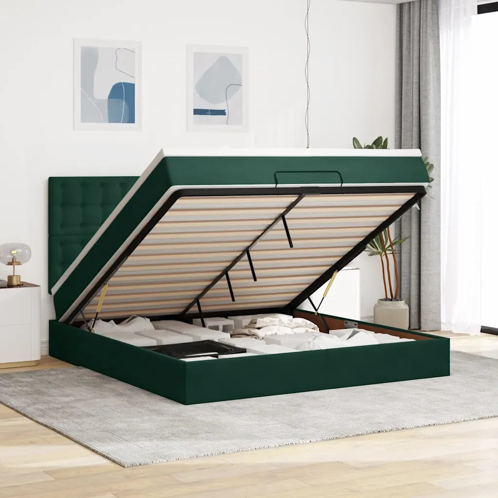 Struttura Letto Pouf con Materassi 180x200 cm Velluto 3314483