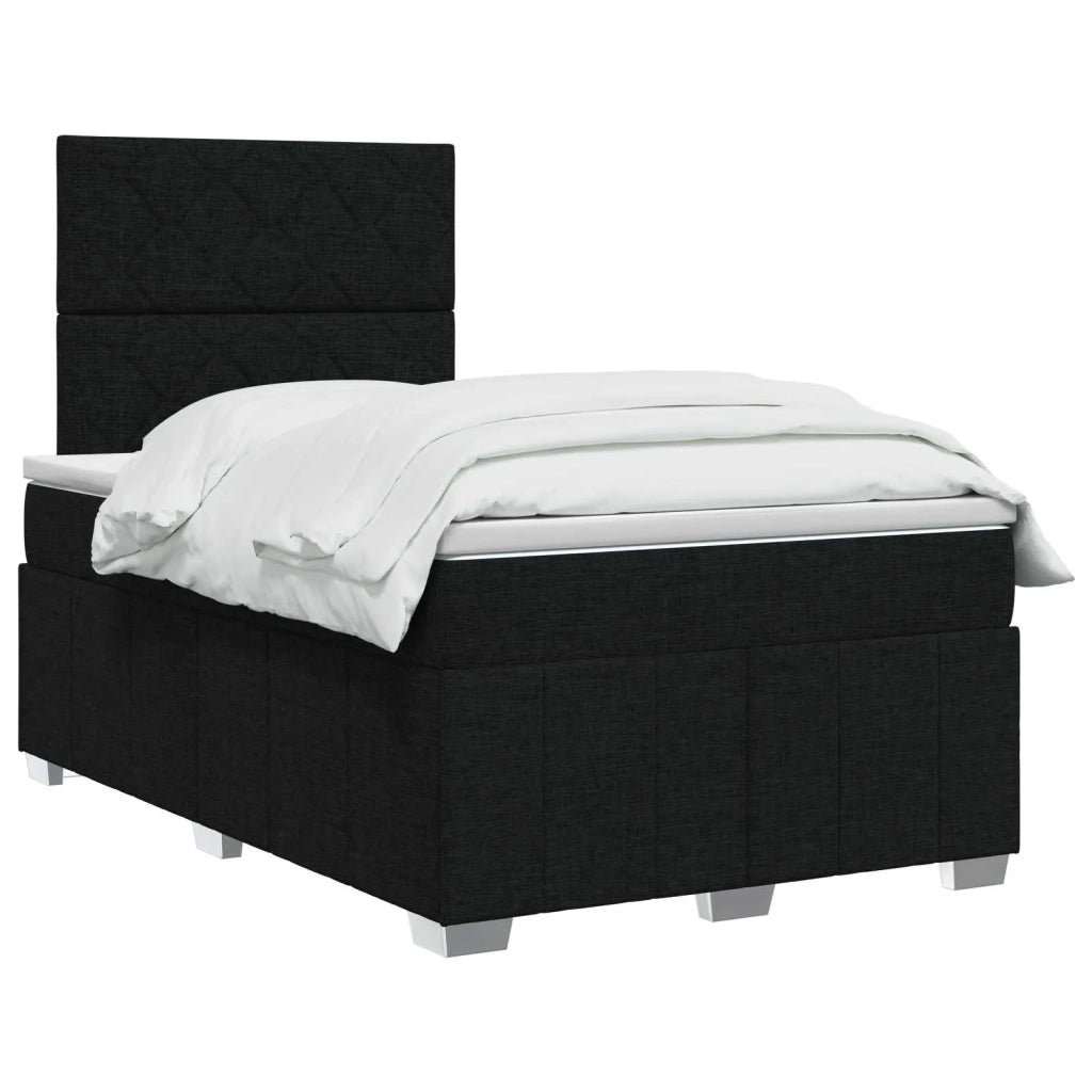 Letto box spring con materasso Nero 120 x 190 cm Tessuto 3454101