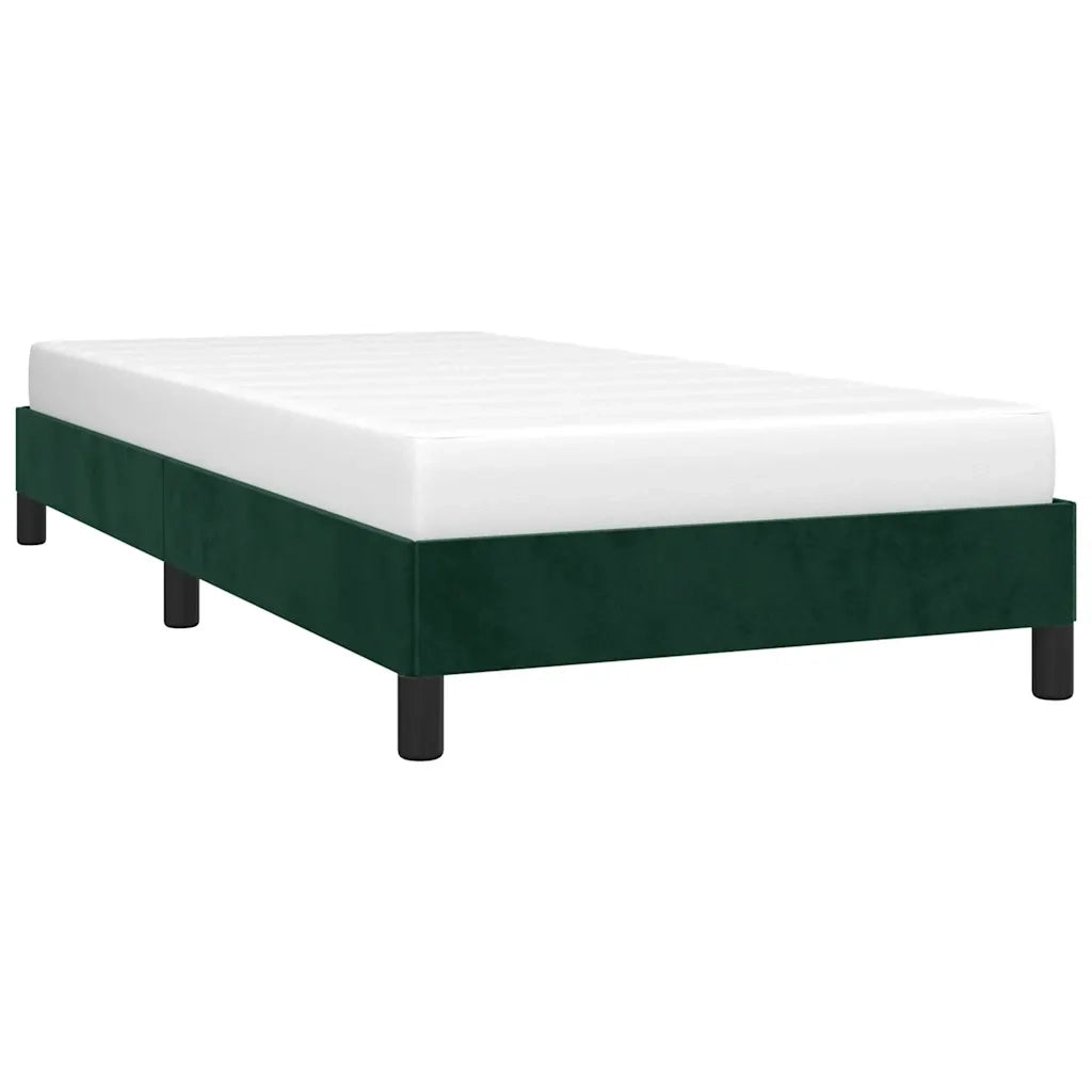 Letto singolo | Letto per adulti | Giroletto senza Materasso Verde Scuro 100x200 cm in Velluto