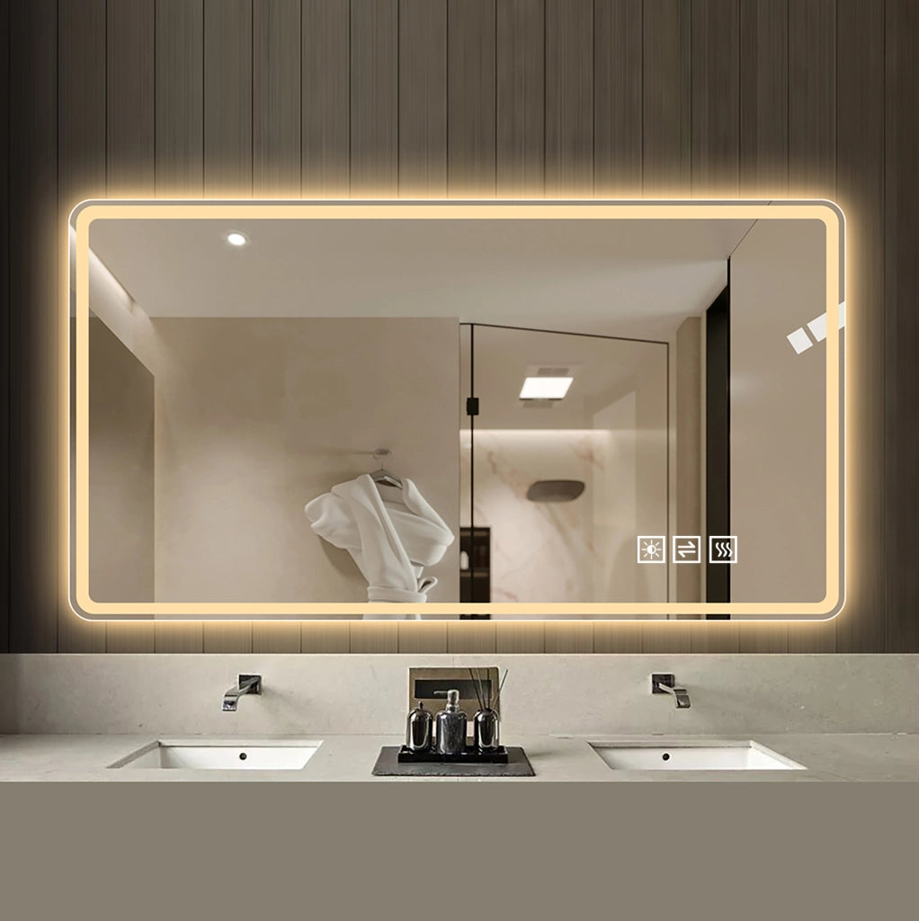 Specchio LED bagno 60x100 cm antiappannamento IP44