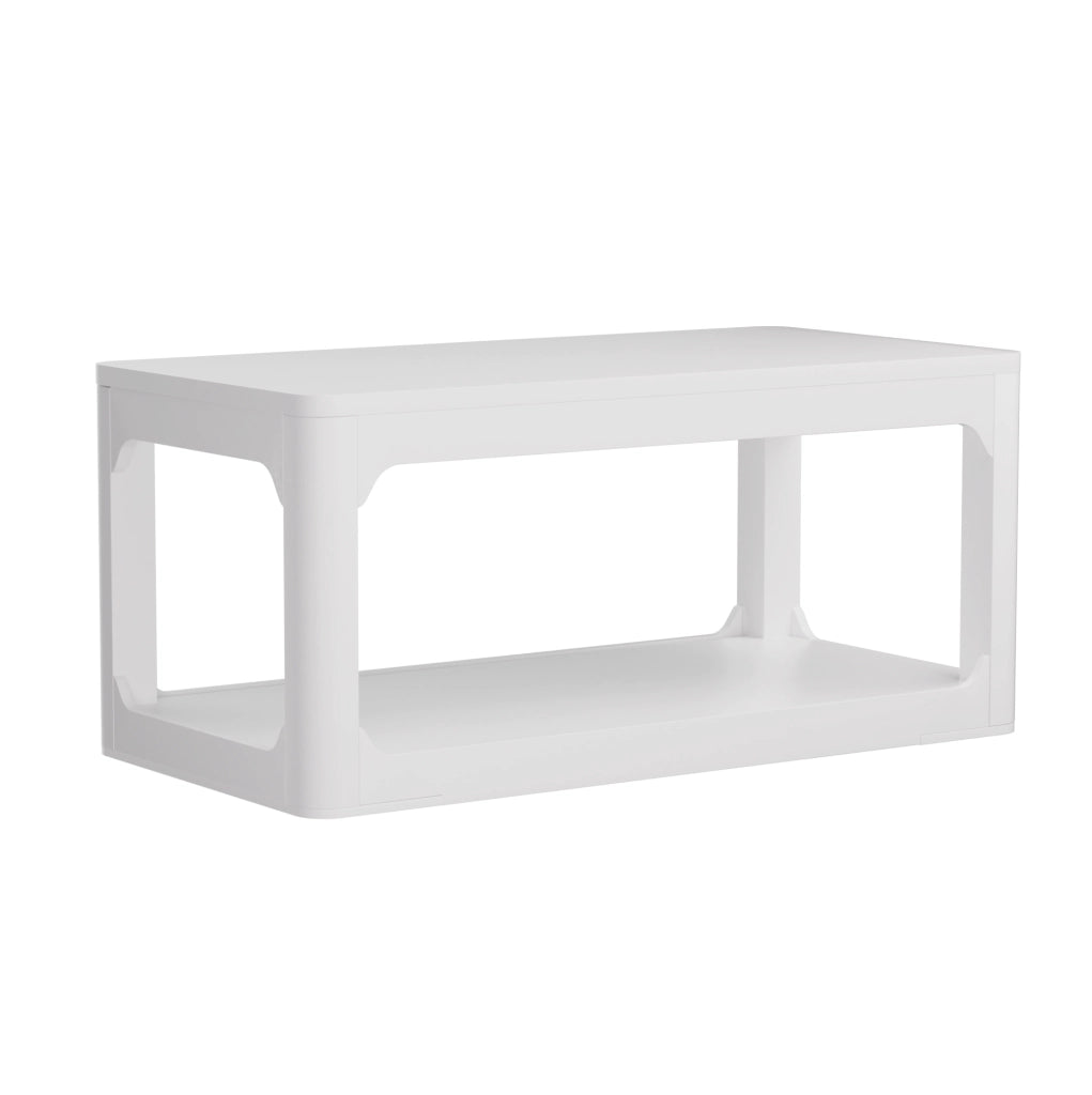Tavolino da salotto bianco a 2 ripiani in MDF HOMVRA