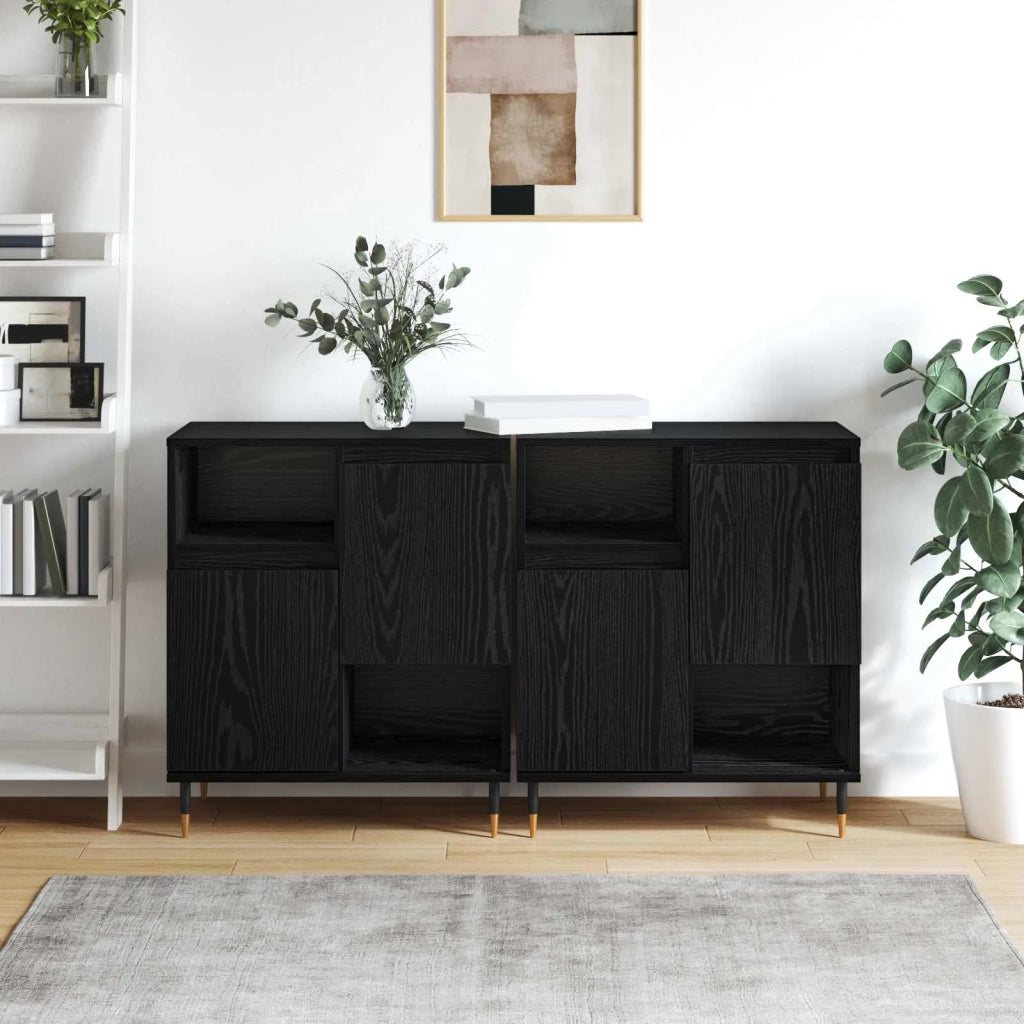 Credenza | Sideboards 2 pcs Rovere nero
