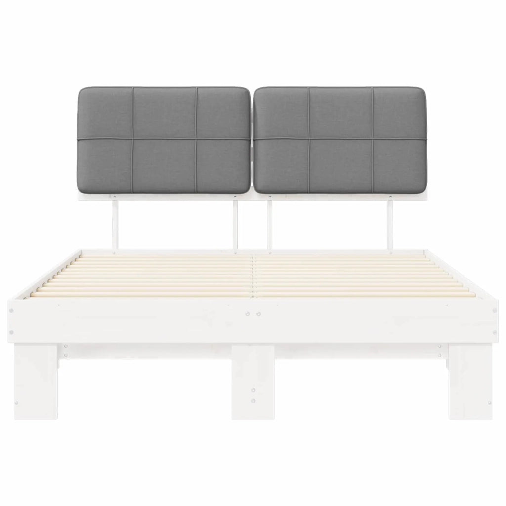 Letto con Testiera Rivestita Grigio chiaro 140 x 200 cm 877418