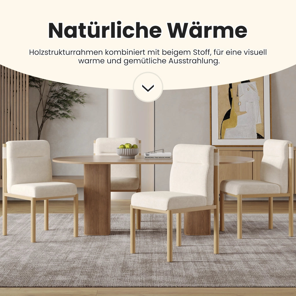 SEDIA Da pranzo Set da 2 pezzi Beige in Sherpa e metallo