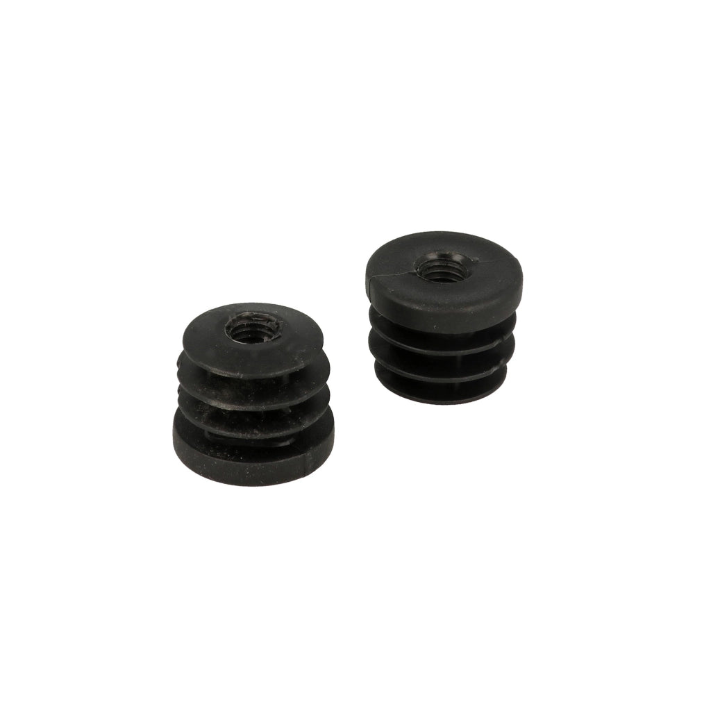 Puntali interni alettati tondi neri Ã˜ 30 mm. con foro filettato 4 pz.