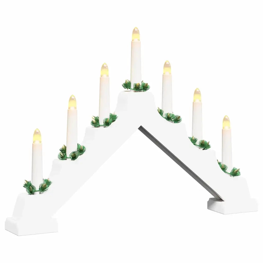 Ponte con Candele di Natale con 7 LED Bianco 39.5 x 5 x 29 cm 42019703
