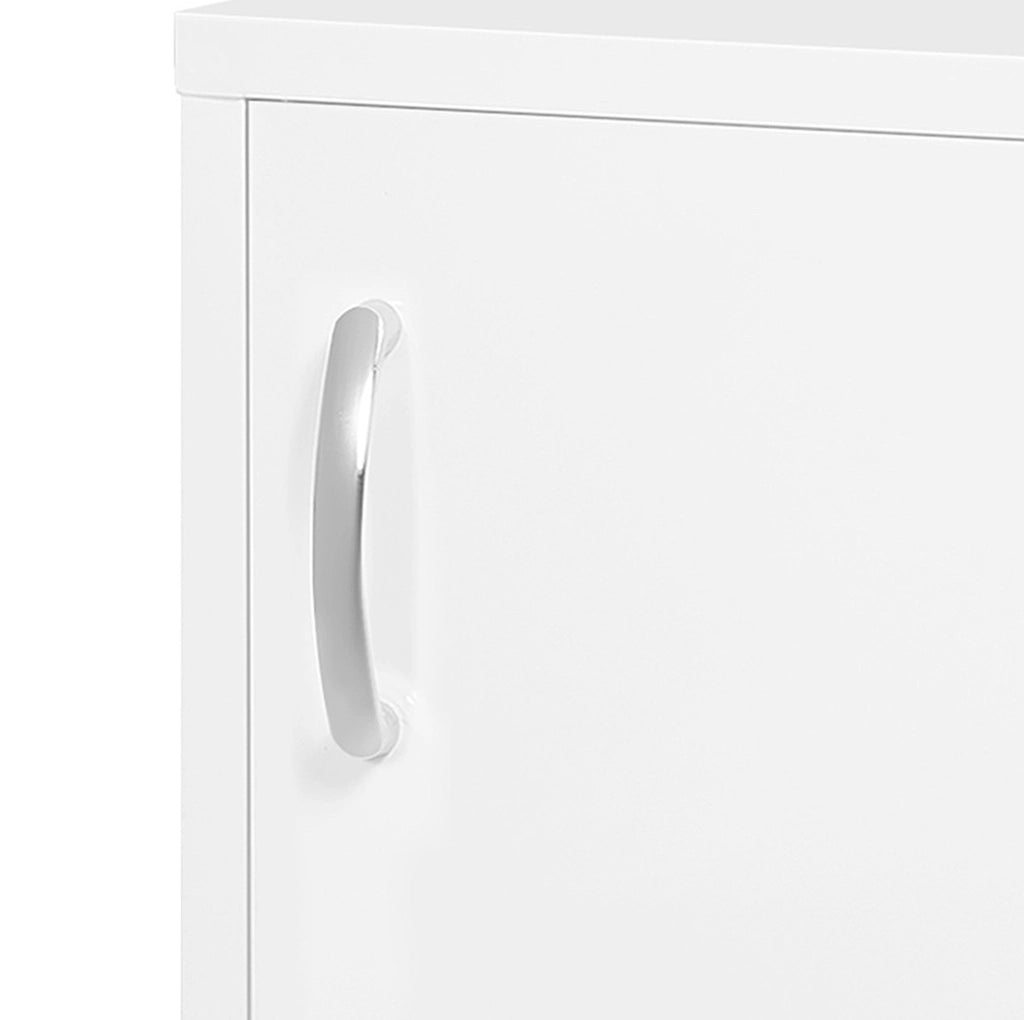 Mobiletto da Parete in Acciaio Bianco con Serratura e 2 Chiavi 40x15x53,5 cm per Bagno e Cucina