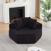 Poltrona lounge modulare esagonale in chenille nera