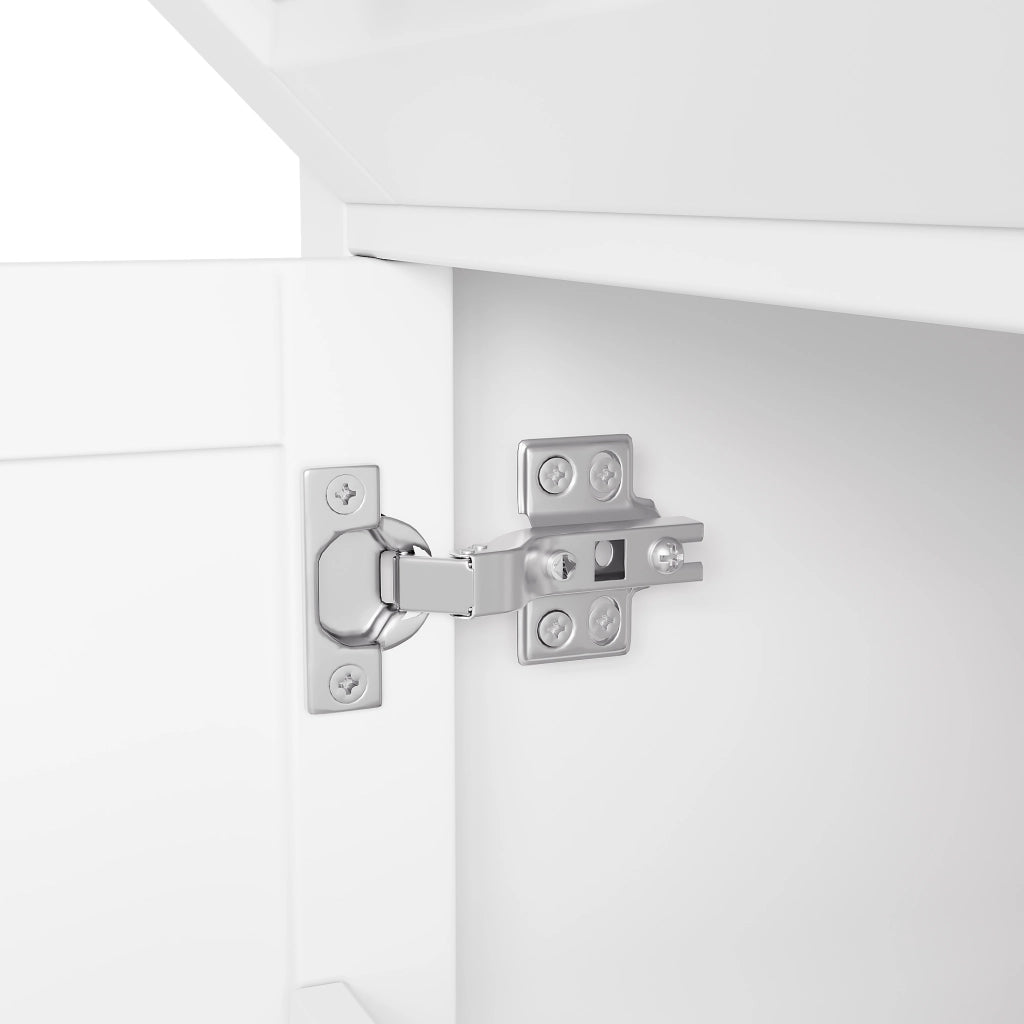 Mobiletto con lavabo integrato a terra con 4 cassetti e anta soft-close in ceramica e MDF bianco 76 × 47 × 82 cm