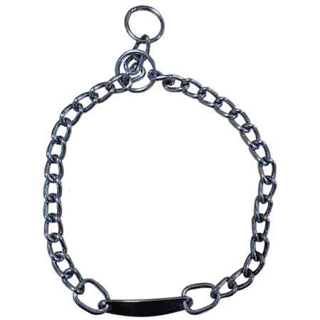 COLLARE PER CANI A STRANGOLO IN METALLO CON PIASTRA IDEAL STAR 30 mm x 55 cm - IDEAL STAR