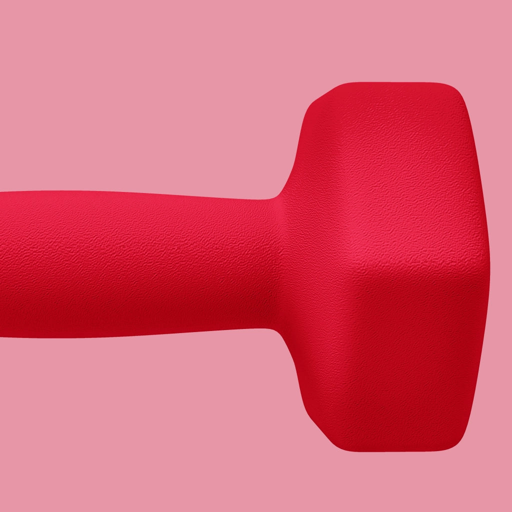 Set 2 Manubri Esagonali da 2x4 kg in Metallo e Plastica con Impugnatura Antiscivolo. 19x9x9 cm. Rosso