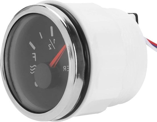Indicatore di livello dell'acqua con visualizzazione del serbatoio da 52 mm/2 polliche e allarme intelligente DC per barche da diporto e RV - sensore europeo 0-190 ohm - 9-30 V (nero) .