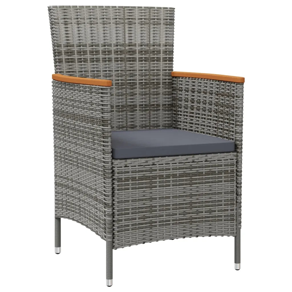 Sedie da Pranzo per Giardino 2 pz | Sedie da Esterno in Polyrattan Grigio