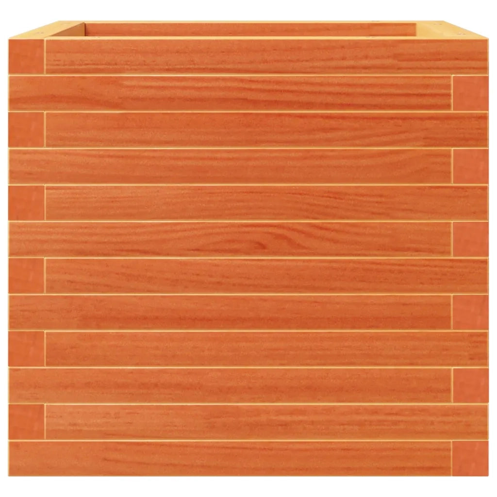 Fioriera | Cassetta per fiori | Vaso Giardino Marrone Cera 50x50x46 cm Legno Massello Pino
