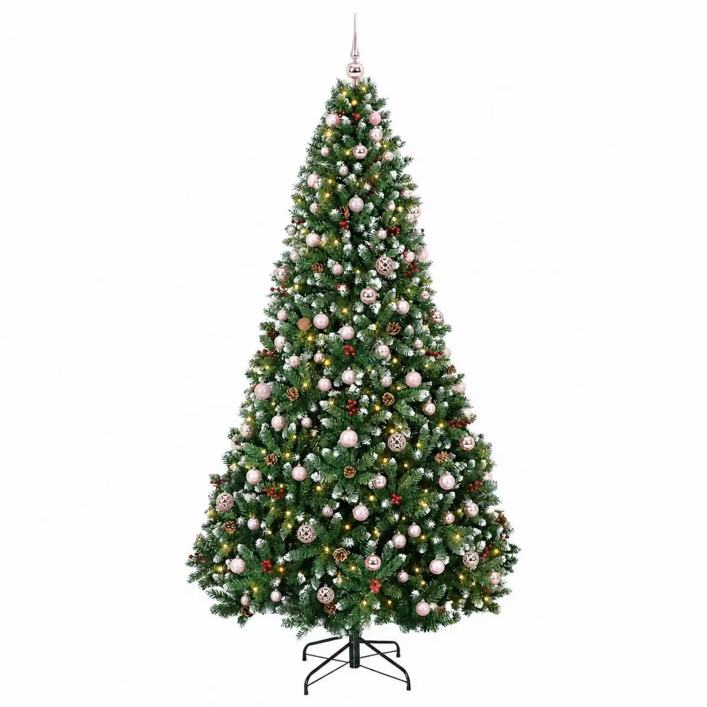Albero di Natale artificiale verde con palline 240 cm 300 LED 3466739