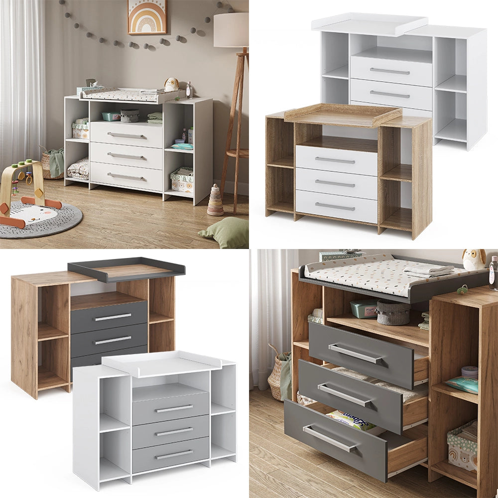 Vicco Fasciatoio Rovere 143 x 100 cm XL con cassetti