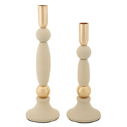 Porta Cand Strek Crema Set 2 Pz cm ø 9,5x25-9,5x30