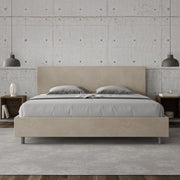 Letto imbottito Matrimoniale 190x200 cm Adele - Senza rete,Microfibra,Sabbia